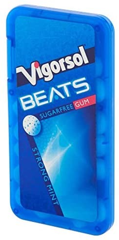 Vigorsol Beats Strong Mint, Gusto Menta, Gomme da Masticare senza Zucchero con Xilitolo, Formato Scorta da 12 Astucci