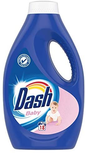 Dash Detersivo Lavatrice Liquido, 18 Lavaggi, Baby, Dermatologicamente Testato, per Pelli Sensibili
