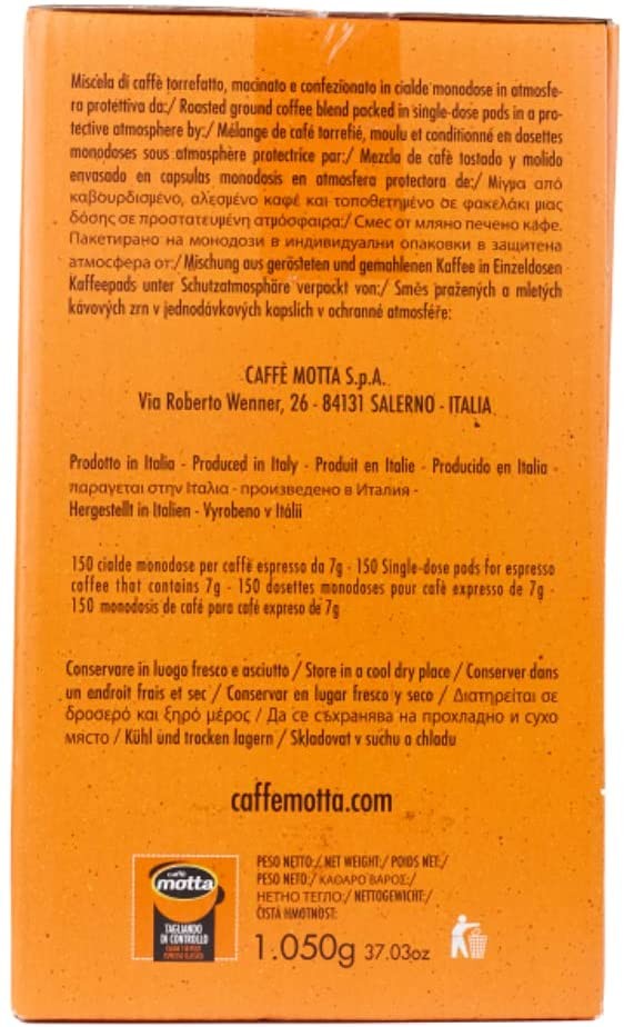 CAFFÈ MOTTA Cialde ESE 44 mm Espresso Classico - 150/300/600 Cialde Compostabili (150)