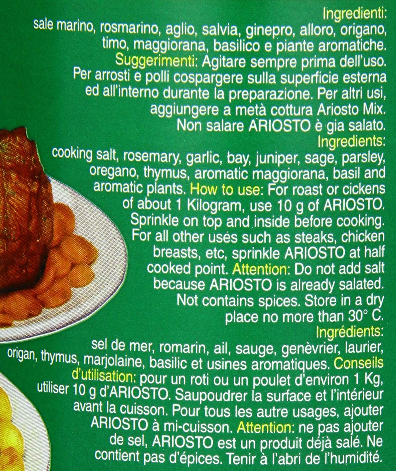 Ariosto Arrosto, Condimenti, Vaso, 1 kg