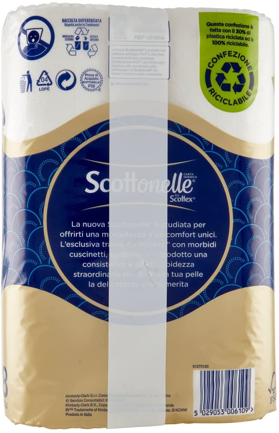 Scottonelle Carta Igienica Soffice e Trapuntata, Confezione da 18 Rotoli