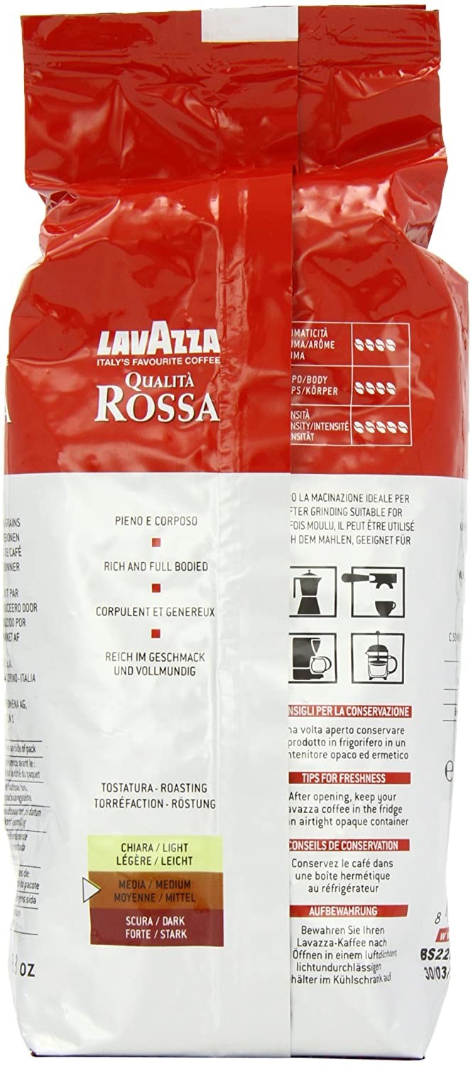 Lavazza Qualita Rossa Beans 250 g (Pack of 4)