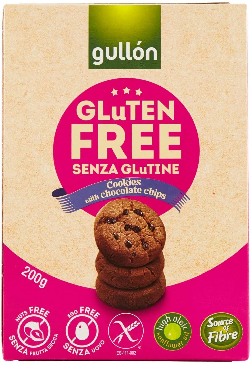 Biscotti Senza Glutine con Gocce di Cioccolato Gullòn gr.200