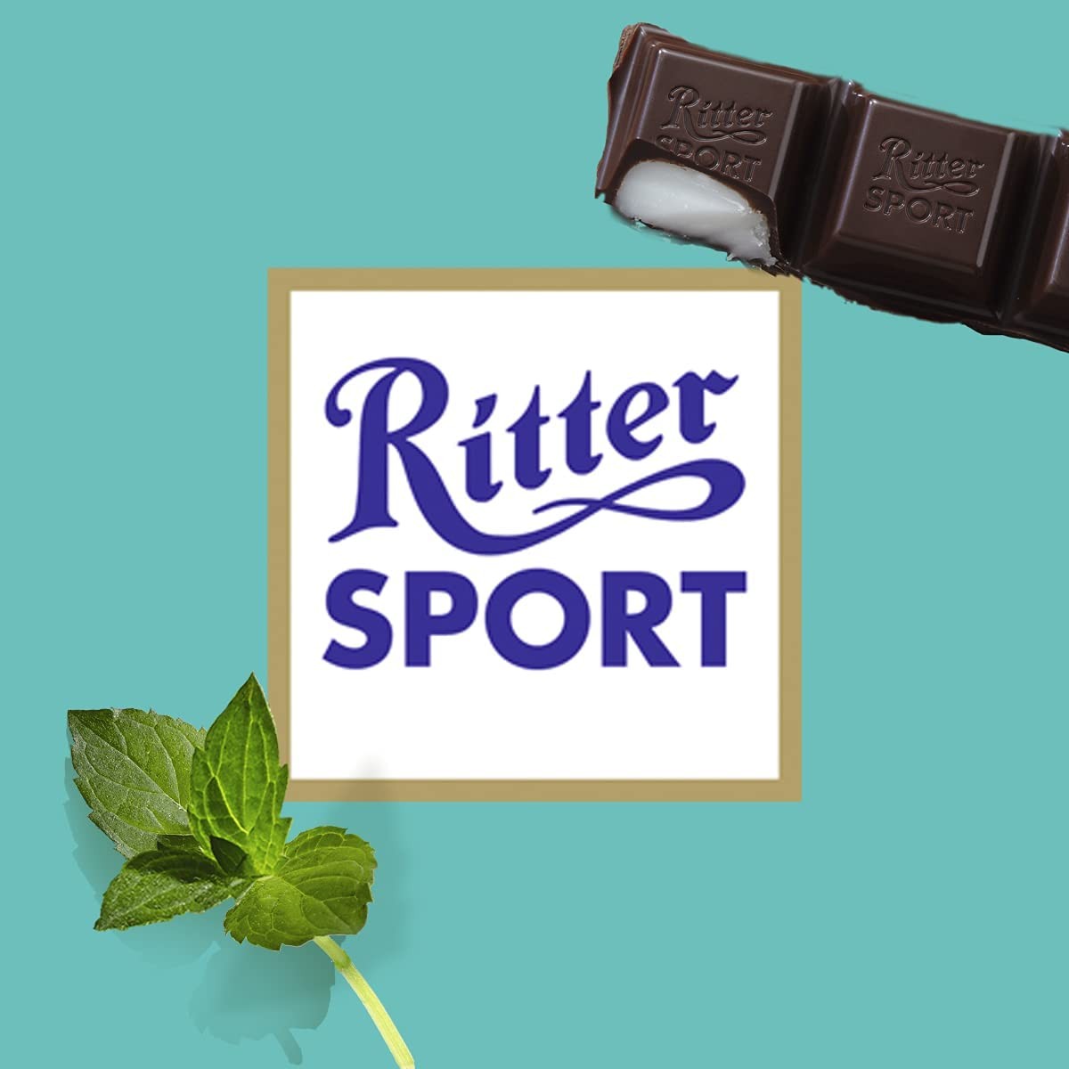 Ritter Sport Cioccolato Fondente,Peppermint, 100g