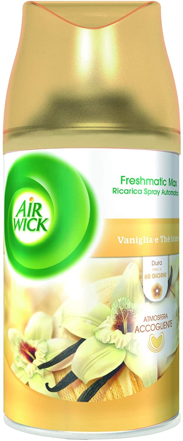 Air Wick Freshmatic Ricarica Spray Automatico, Vaniglia e Thè Bianco, 250 ml