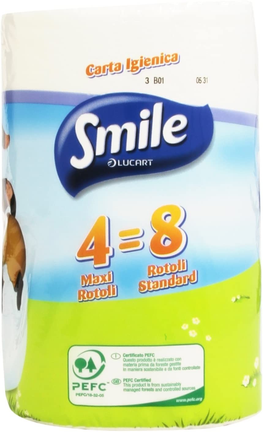 Smile - Carta Igienica, 2 Veli, 4 Rotoli