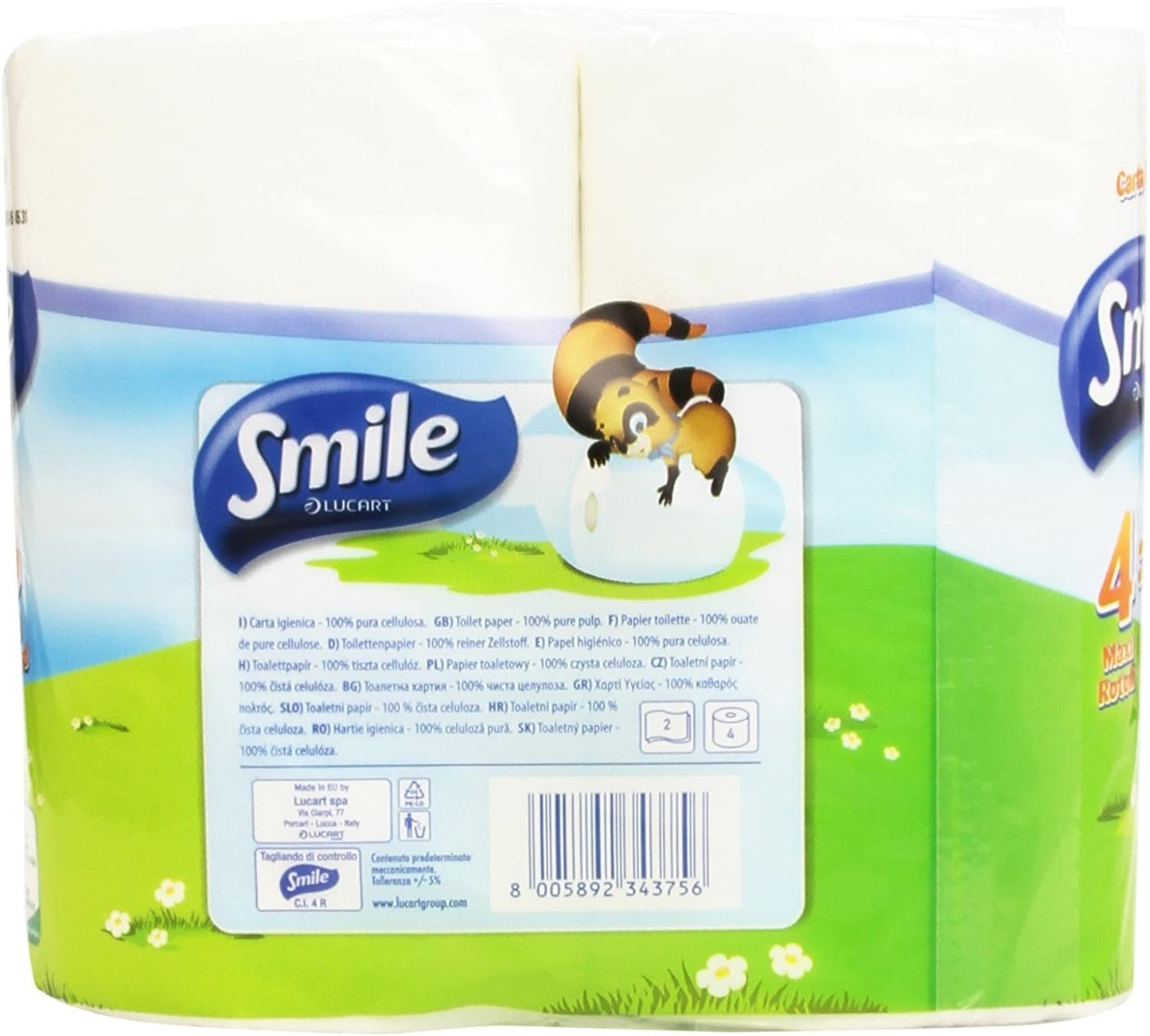 Smile - Carta Igienica, 2 Veli, 4 Rotoli