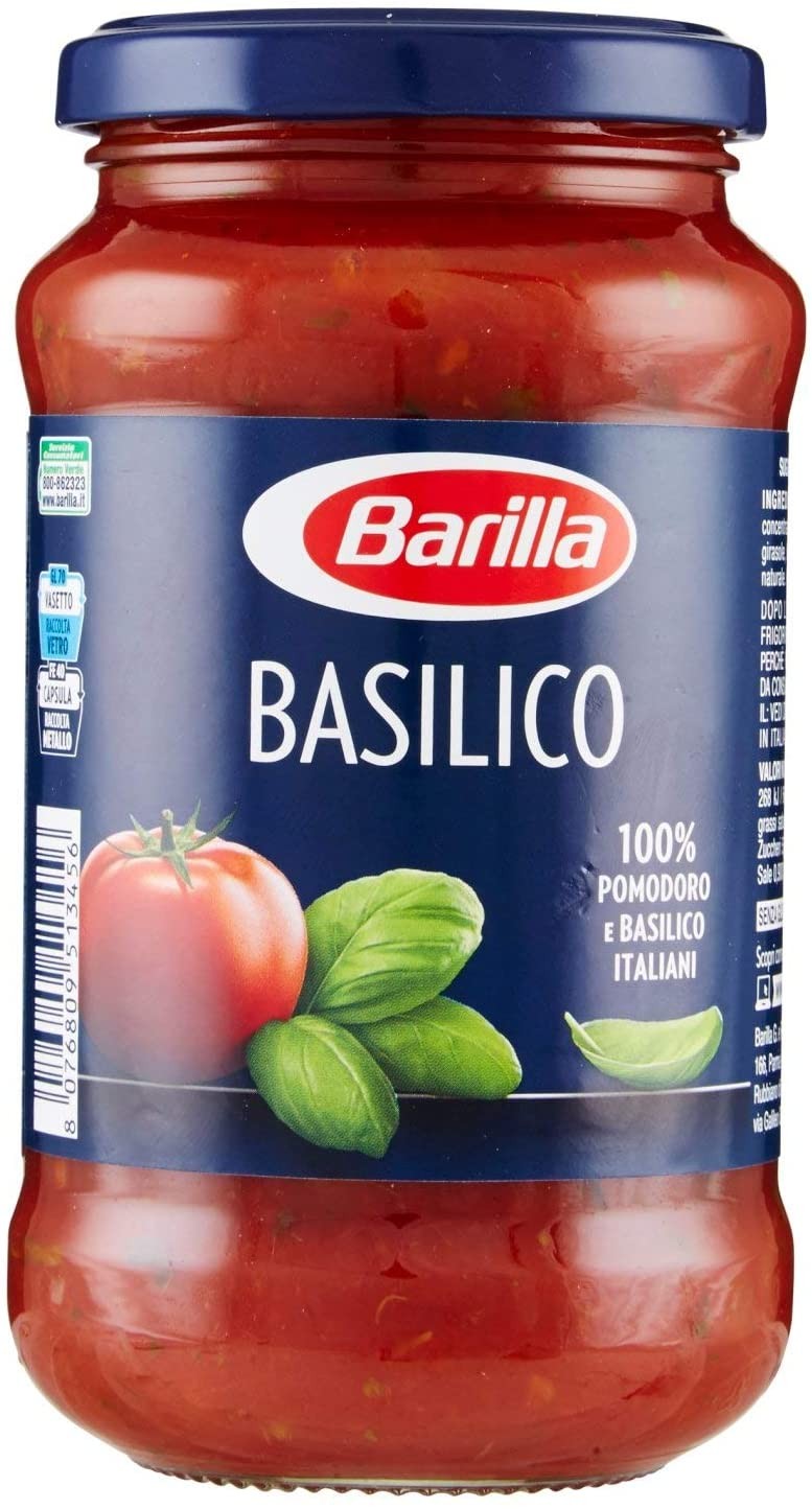 Barilla - Sugo con Pomodoro e Basilico, senza Conservanti - 6 pezzi da 400 g [2400 g]