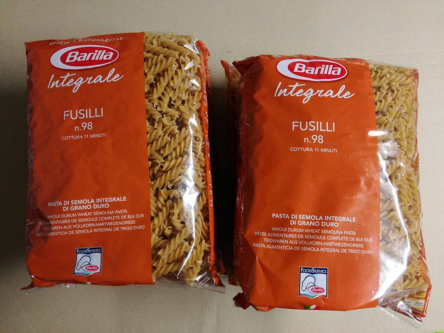 Barilla - Fusilli n.98 Integrale - Pasta di Semola Integrale di Grano Duro - Pack