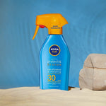 NIVEA SUN Maxi Spray Solare Protect & Bronze FP30 in flacone da 300 ml, Spray protettivo, Crema solare per un'abbronzatura dorat