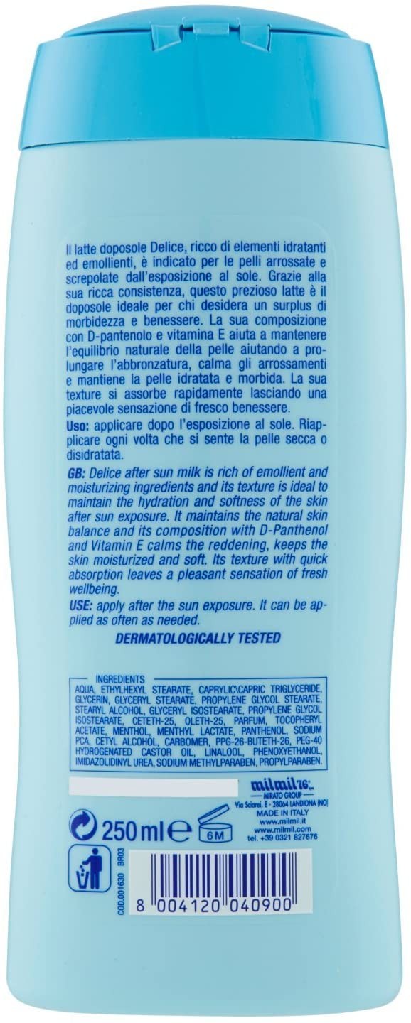 Delice - Latte Doposole, Idratante, 250 ml - [pacco da 6]