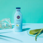 NIVEA SUN Latte Doposole Hydrate in flacone maxi formato da 200 ml, Latte corpo con Aloe Vera Bio e Acido Ialuronico, Crema dopo