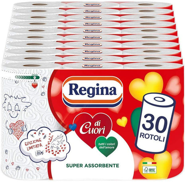 Regina di Cuori Carta Cucina, 30 Rotoli – Raspada