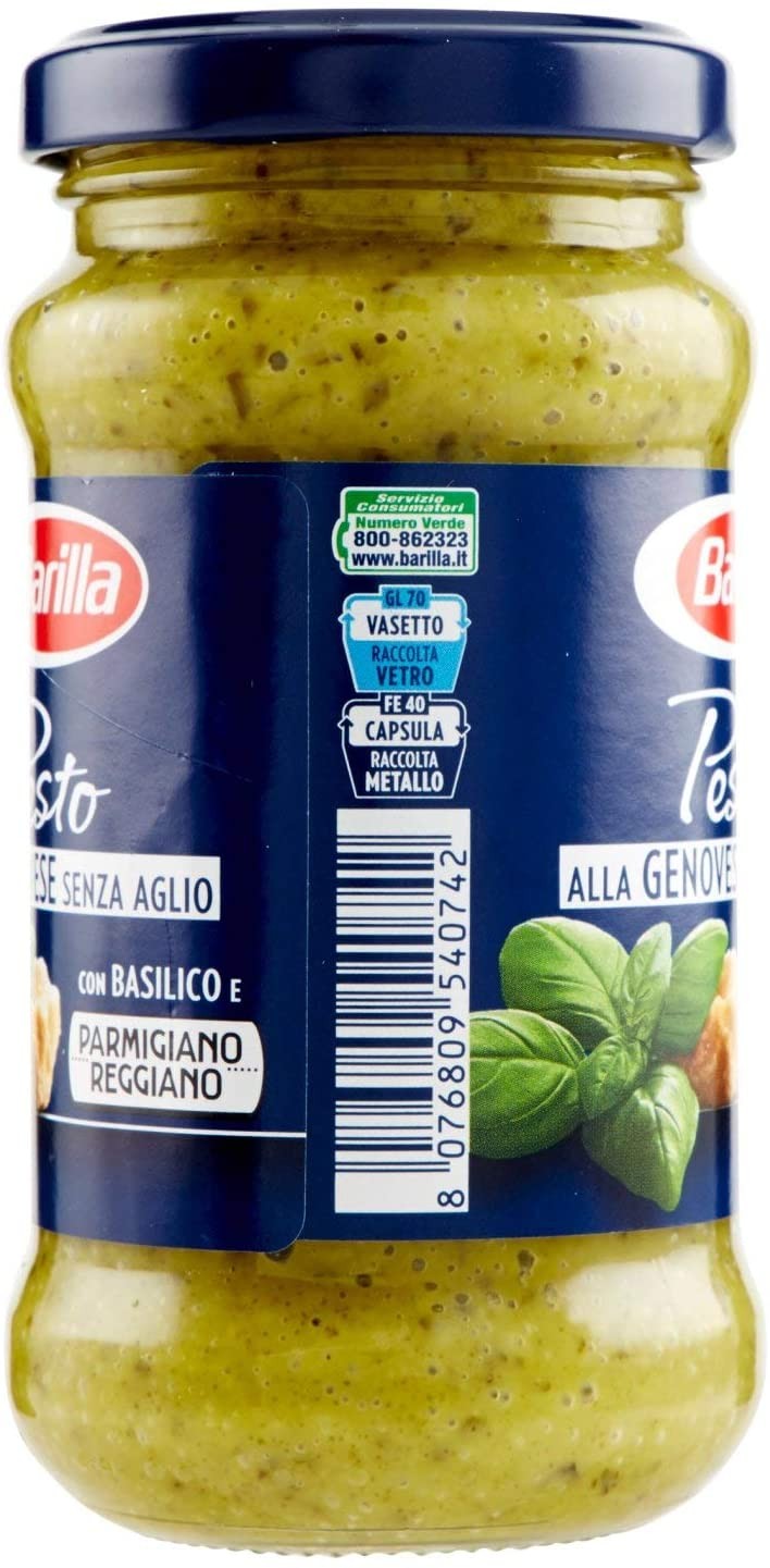 Barilla - Pesto alla Genovese, Senza Aglio - 3 vasetti da 190 g [570 g]
