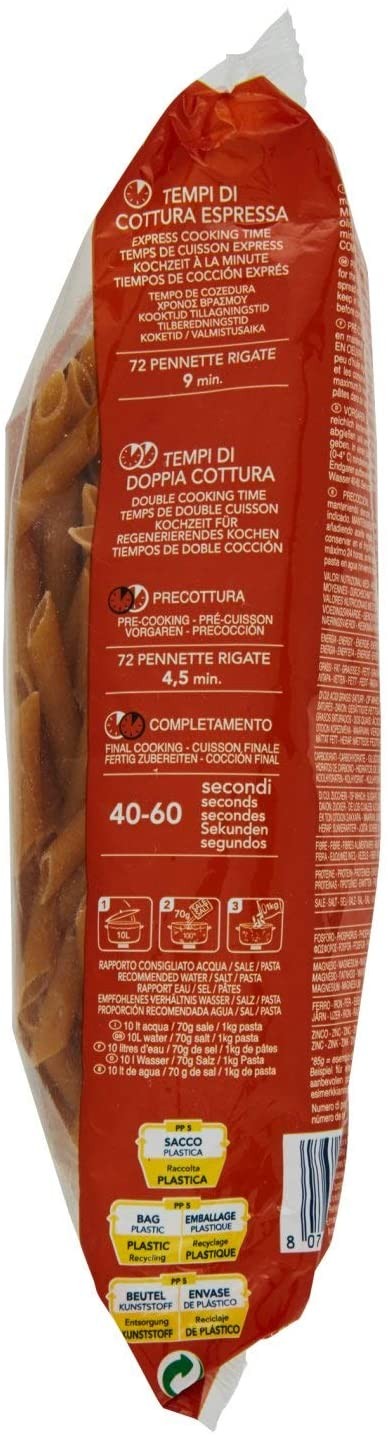 Barilla Pasta Pennette Rigate Integrale, confezione da 3 (3 x 1 kg)