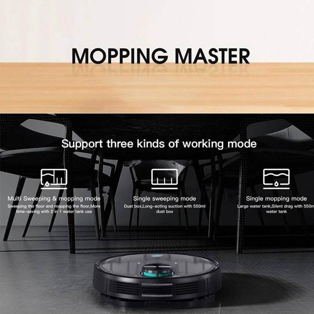 V2 Pro Robot Aspirapolvere, super-sottile, 2100Pa forte aspirazione, Calma, 2 in 1 Mopping Spazzare, LDS Laser Navigation, Auto-