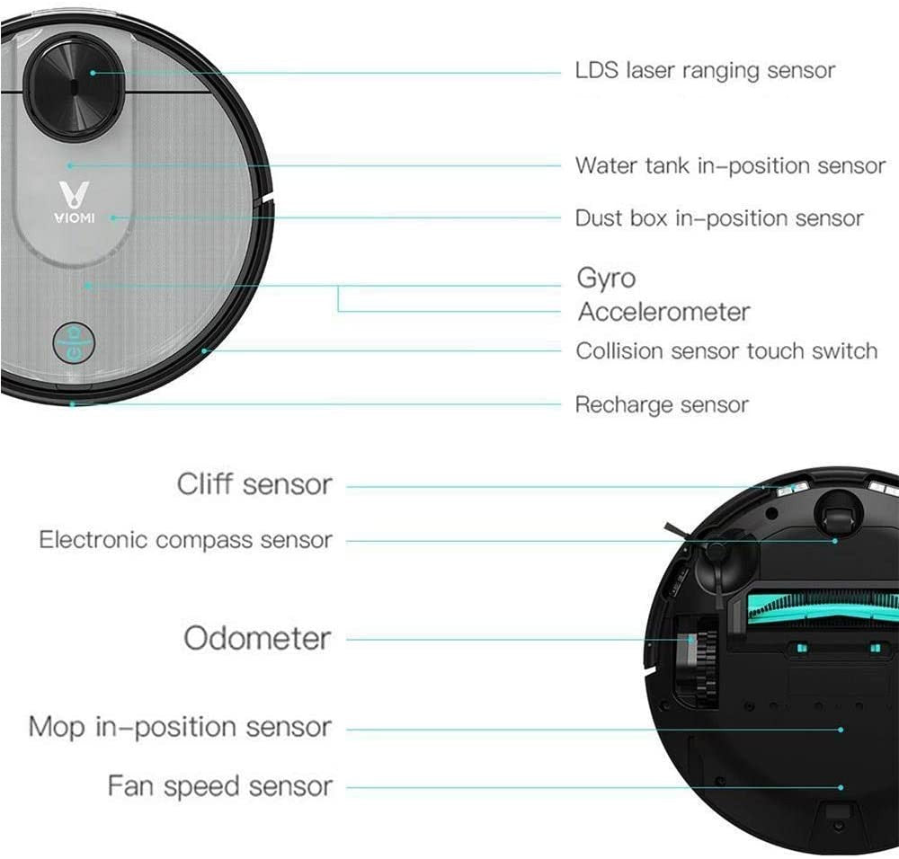 V2 Pro Robot Aspirapolvere, super-sottile, 2100Pa forte aspirazione, Calma, 2 in 1 Mopping Spazzare, LDS Laser Navigation, Auto-