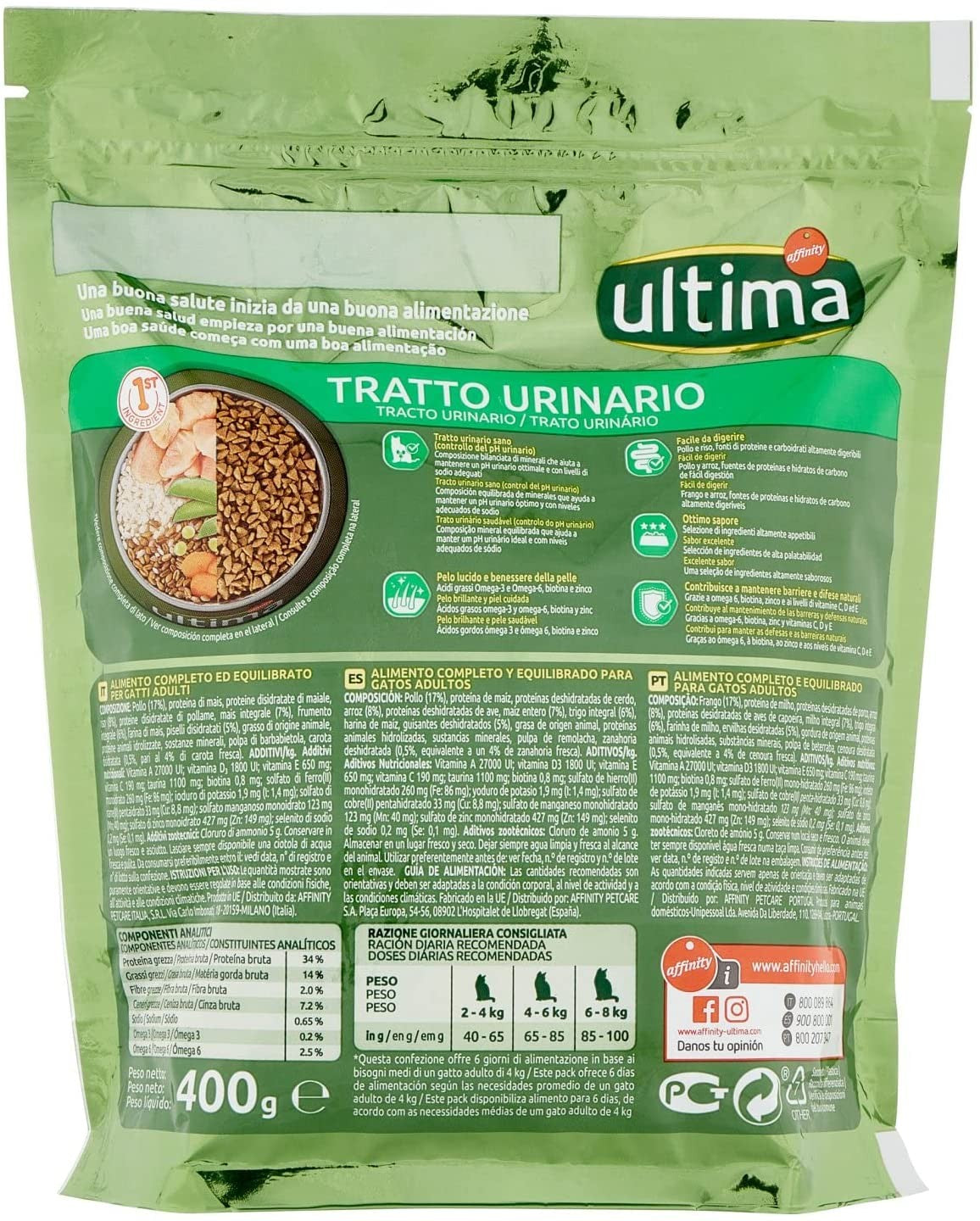 Ultima Cat Tratto Urinario Cibo Secco per Gatti con Pollo, 400g