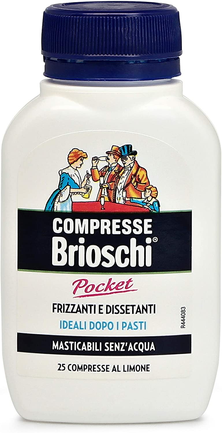 Brioschi - Compresse Effervescenti al Gusto di Limone - Digestivo Rinfrescante e Dissetante, Aiuta contro il Gonfiore e la Pesan