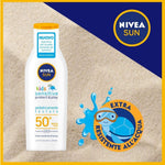 NIVEA SUN Crema Solare Kids Sensitive Protect & Play FP50+ in flacone da 200 ml, Protezione solare senza profumo, Crema per bamb