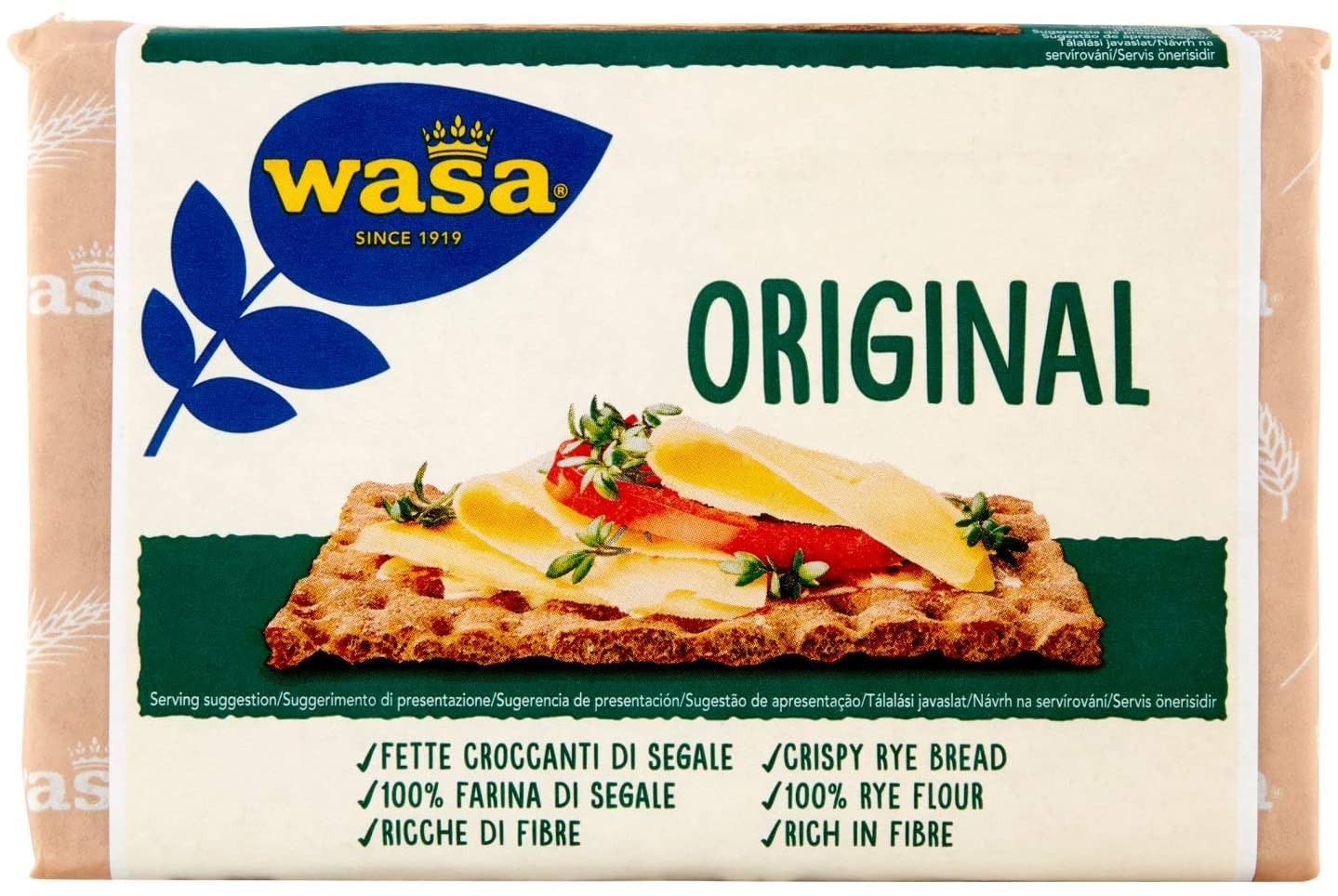 Wasa Original, Cracker con 100% Farina di Segale, 275 g, Ricchi di Fibre