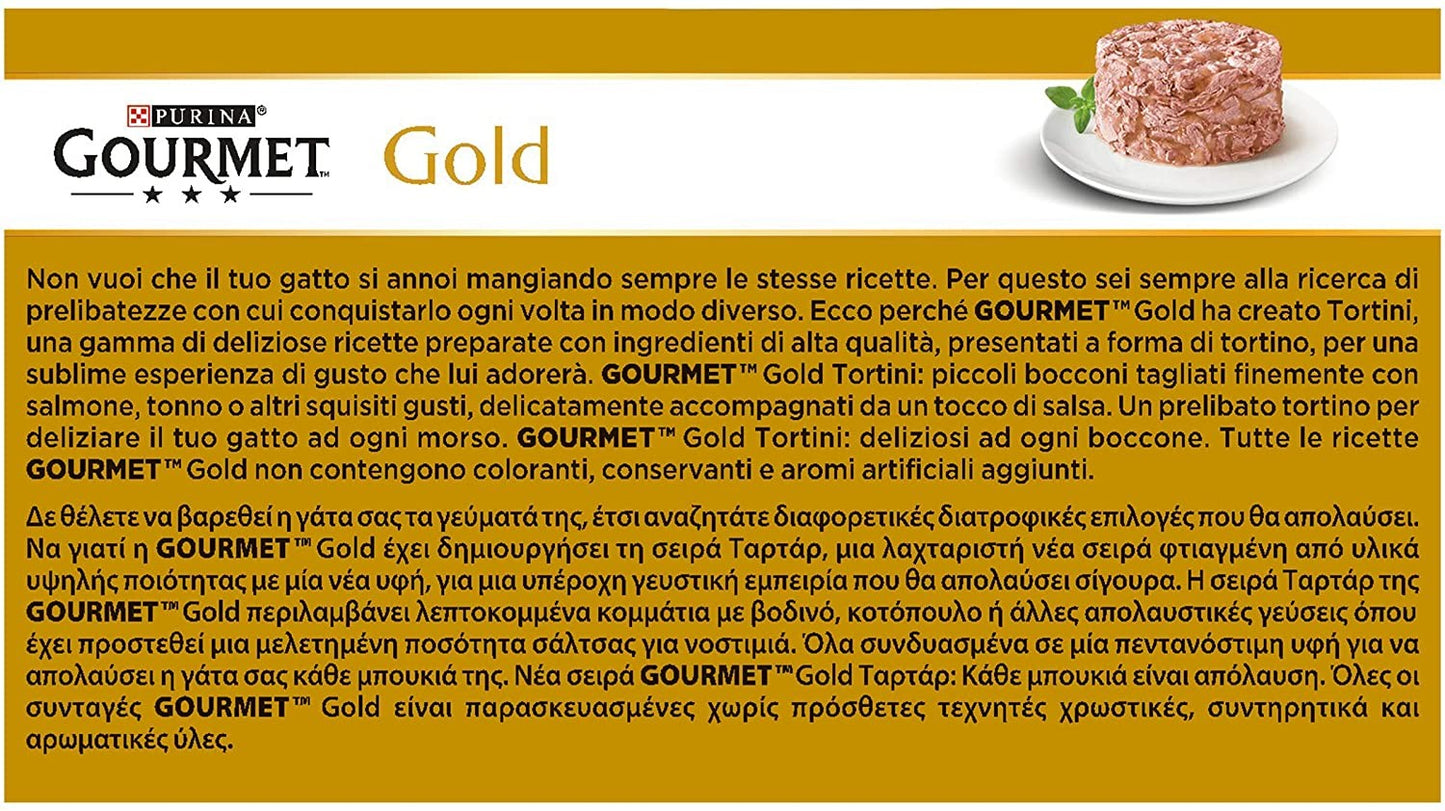 Purina Gourmet Gold Cibo per Gatti Tortini Pesce, 4 x 85g