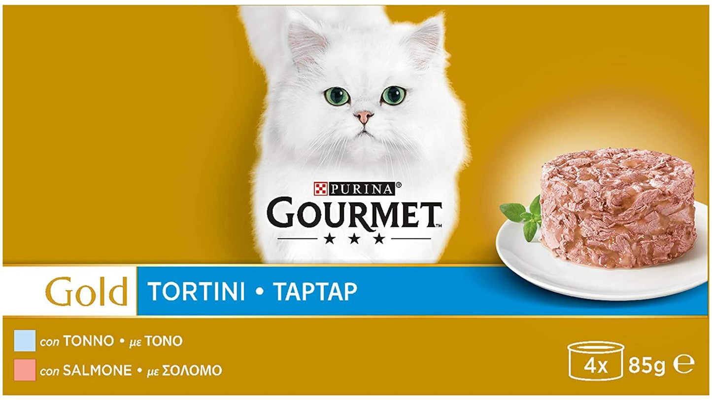 Purina Gourmet Gold Cibo per Gatti Tortini Pesce, 4 x 85g