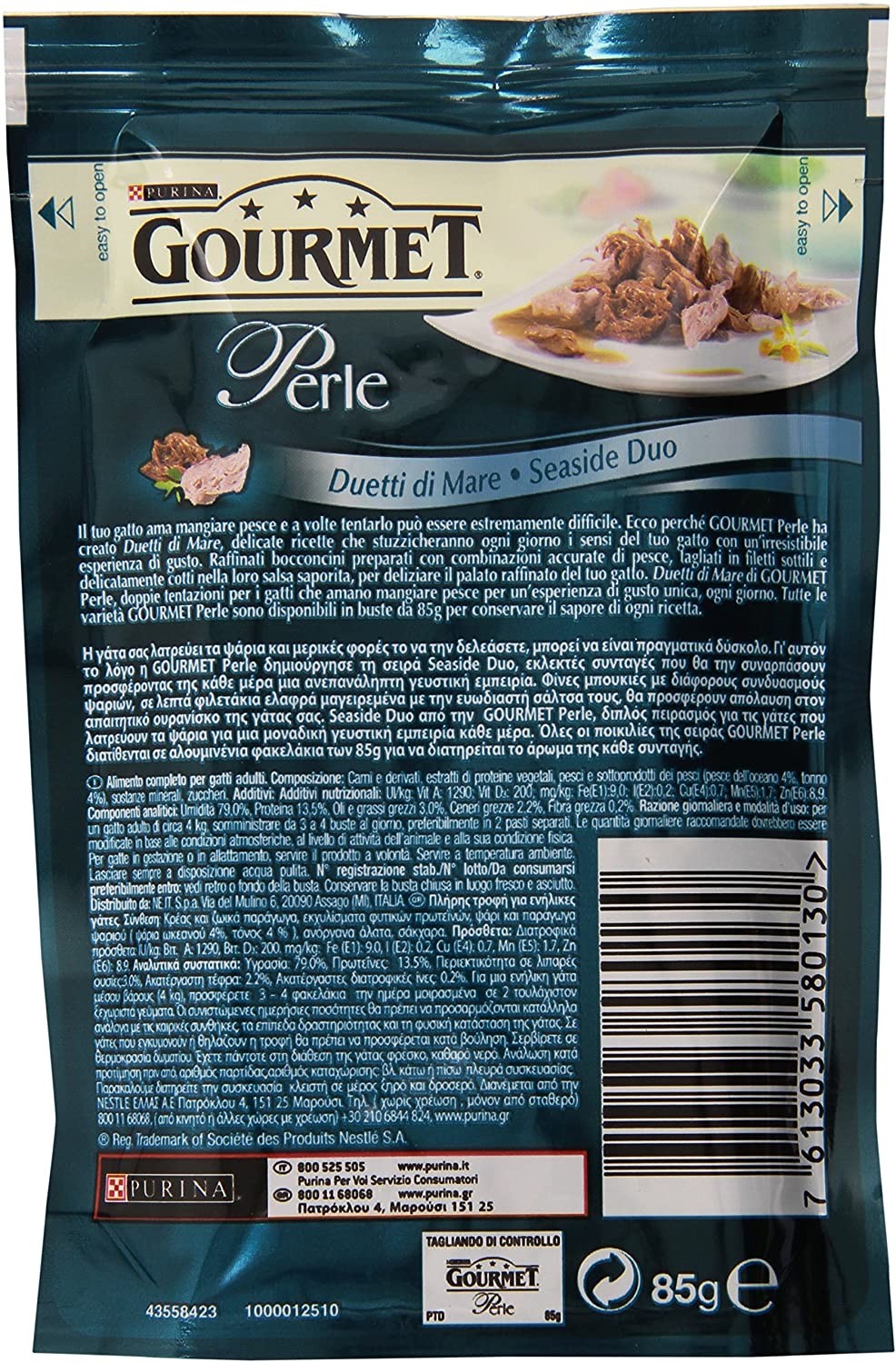 Purina Gourmet Alimento per Gatti Adulti, Duetti di Mare, 85g