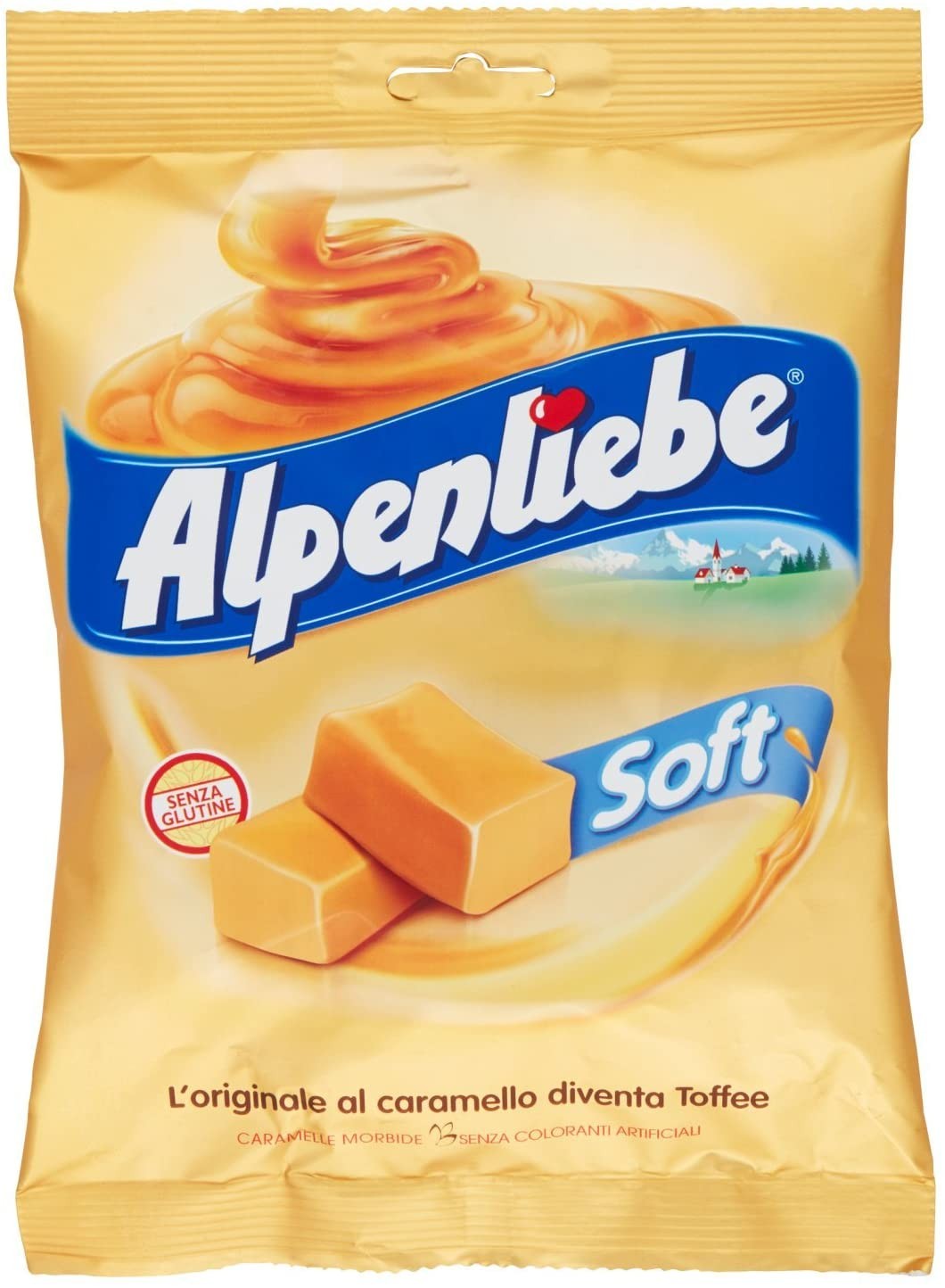 Alpenliebe Soft, Caramelle Moribide Gusto Original Caramel, Caramella Toffee al Caramello, Confezione da 6 buste da 150 gr, Senz