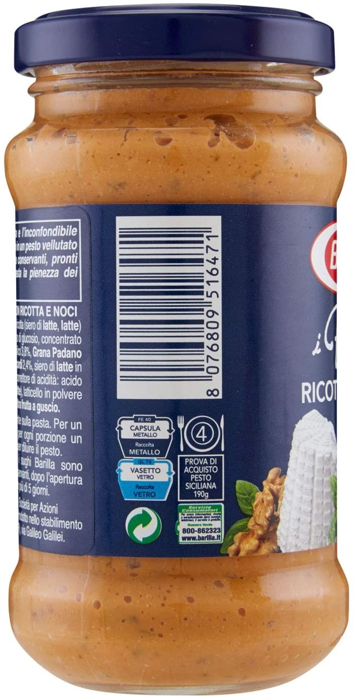 Barilla Pesto Alla Sicilia Con Ricotta E Noci, 190g