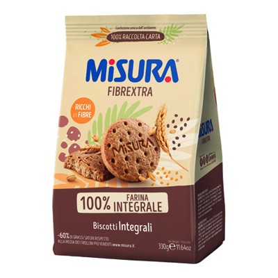 MISURA BISCOTTI FIBREXTRA INTEGRALI GR.330 SENZA OLIO DI PAL