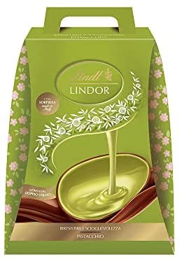 Uovo di Pasqua Lindt Lindor Pistacchio, Uovo al Latte e Pistacchio con Doppio Strato e Sorpresa, 360g