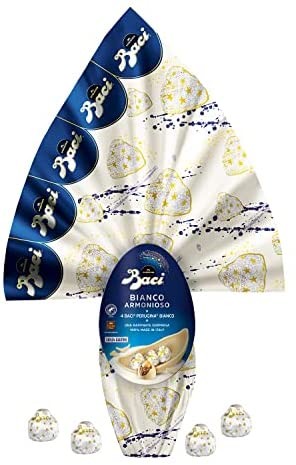 BACI PERUGINA Uovo di Cioccolato Bianco con Sorpresa e 4 BACI PERUGINA BIANCO 265g