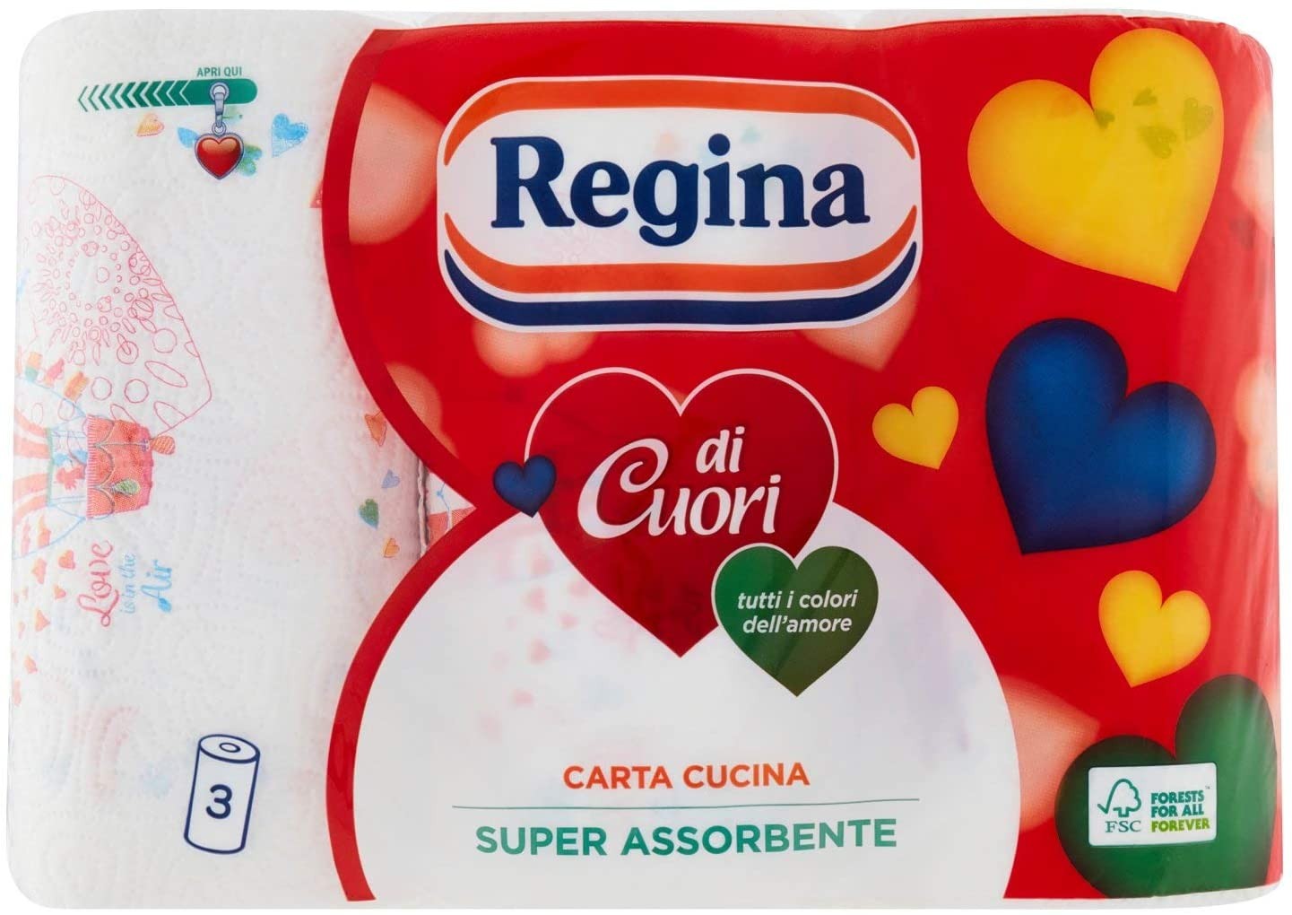 Regina - Carta, 3 veli, Super Assorbenza - 2 confezioni da 3 rotoli [6 rotoli]