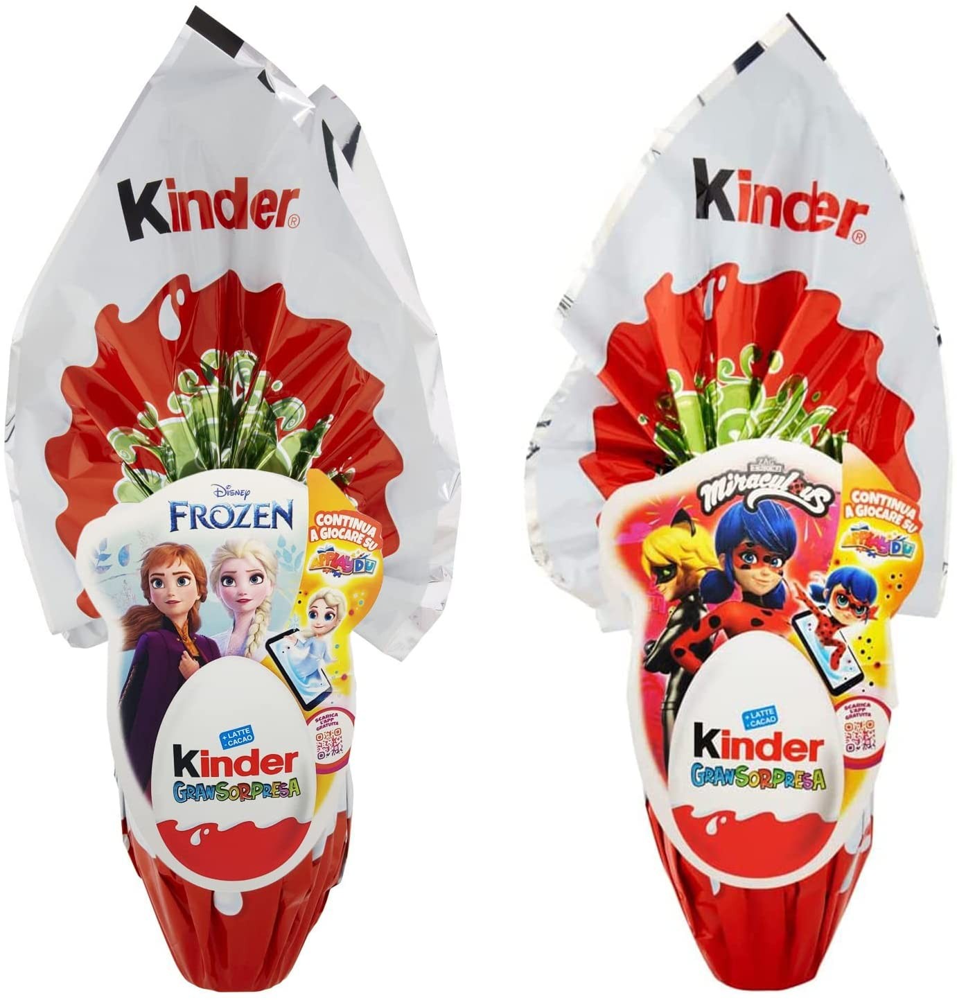 Kinder Gransorpresa Uova di Cioccolato 150 g, con Gran Sorpresa, Frozen + Miraculous, 150g Lei - Ferrero - Pasqua 2022