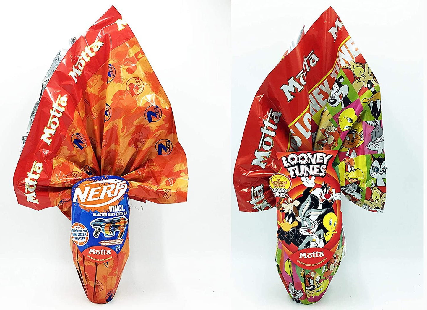 IDEA PASQUA 2021 MIX MOTTA UOVA: Uovo Pasqua Looney Tunes Motta 190gr+ Motta Uovo di cioccolato NERF 240 gr