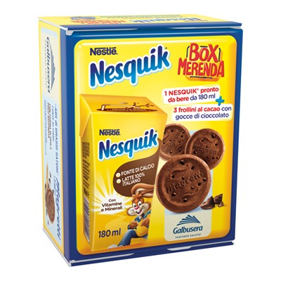 NESQUIK BOX MERENDA GR.207LATTE ML.180+3FROLLINI CACAO G