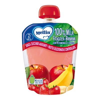 MELLIN POUCH MELA FRAGOLA BANANA GR.90
