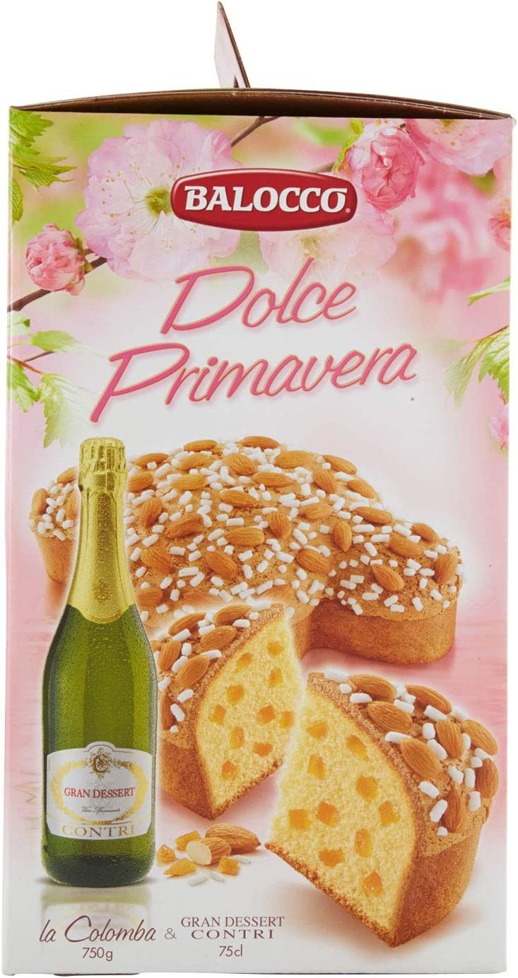 Balocco Strenna Dolce Primavera Colomba Classica Gr750+ Bottiglia Gran Dessert Contri Cl75, 1pz