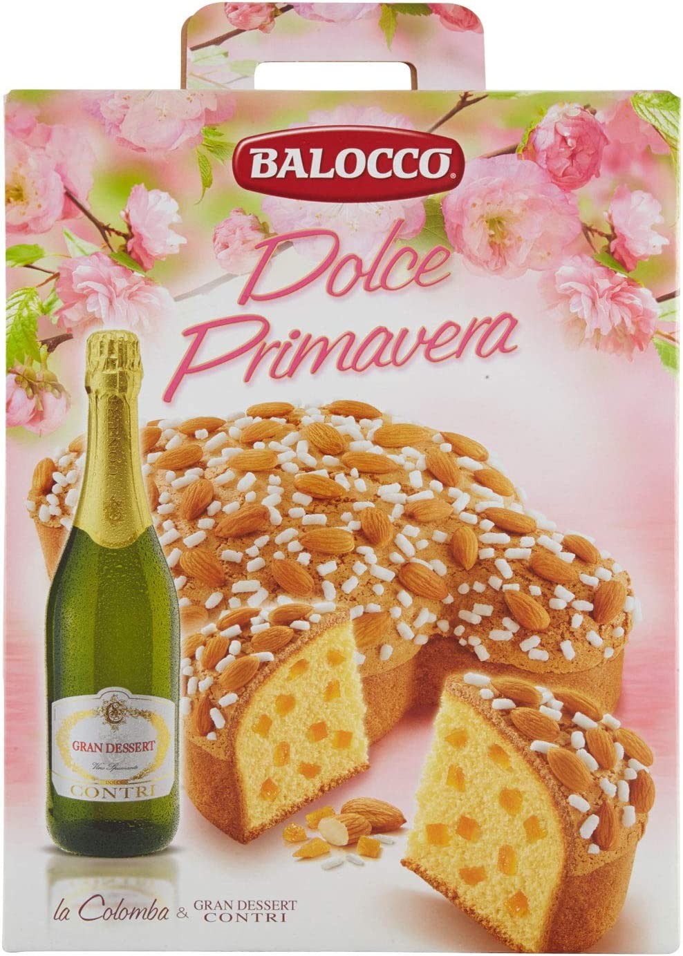 Balocco Strenna Dolce Primavera Colomba Classica Gr750+ Bottiglia Gran Dessert Contri Cl75, 1pz