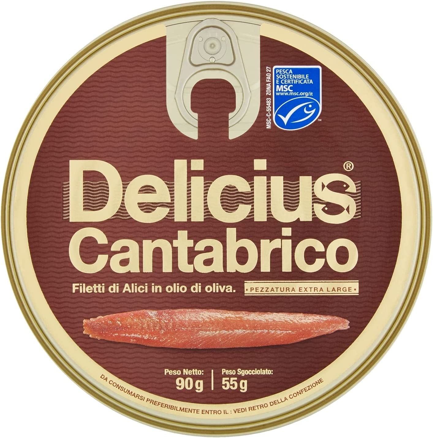 Delicius Cantabrico Filetti di Alici in Olio di Oliva, 90g