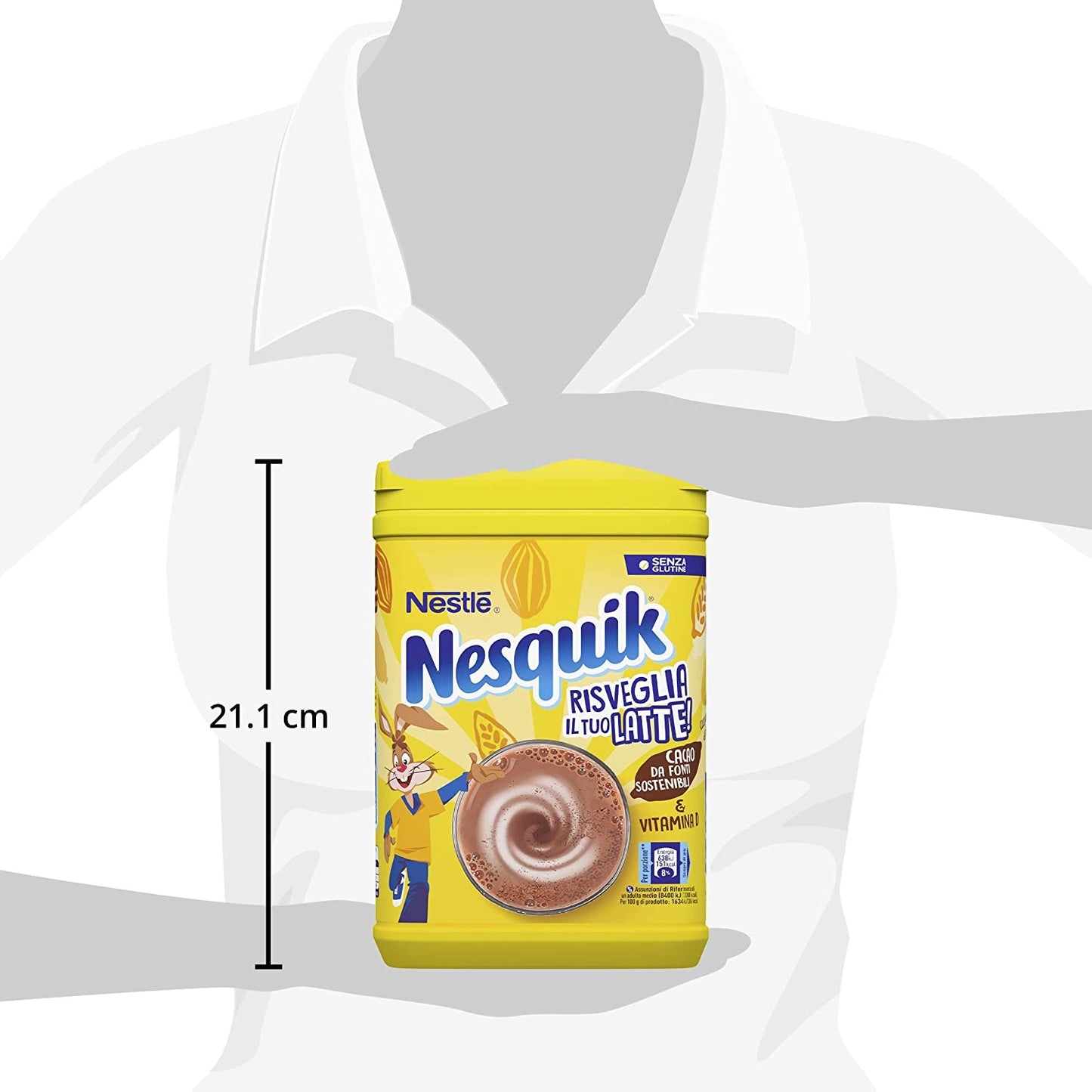 NESQUIK Preparato Solubile per Bevanda con Cacao Magro Barattolo 1kg Raspada NESQUIK Preparato Solubile per Bevanda con Cacao Magro Barattolo 1kg Raspada