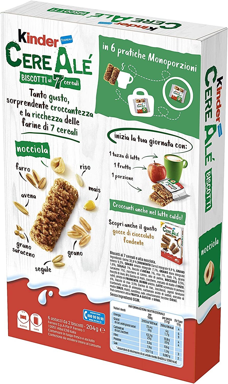 Kinder Cerealé Biscotti alla Nocciola, 204g