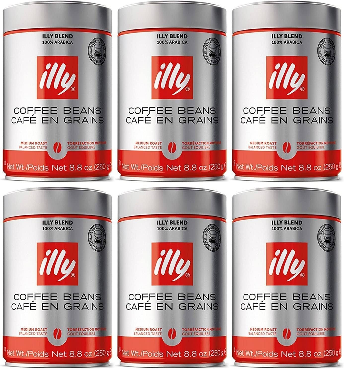 Illy Espresso Whole Bean Medium Roast 250g (6-pack)