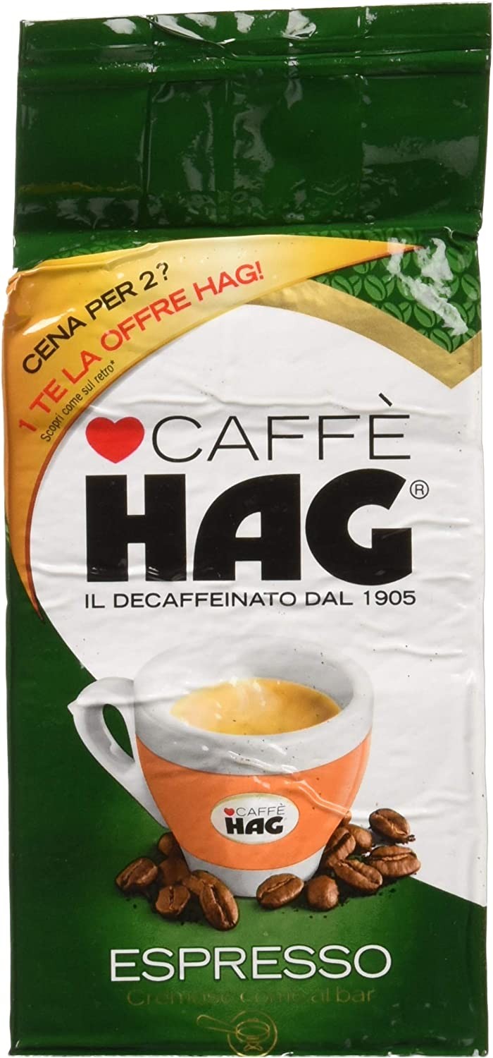 Hag - Caffè Decaffeinato Naturale, Espresso - 4 confezioni da 250 g [1 kg]