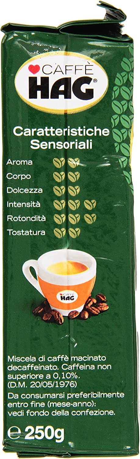 Hag - Caffè Decaffeinato Naturale, Espresso - 4 confezioni da 250 g [1 kg]