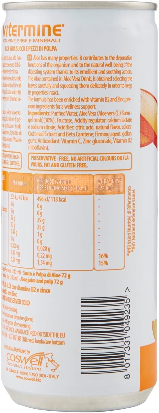 L'Angelica Aloe Mango in Lattina - 3 lattine da 240 ml [720 ml]