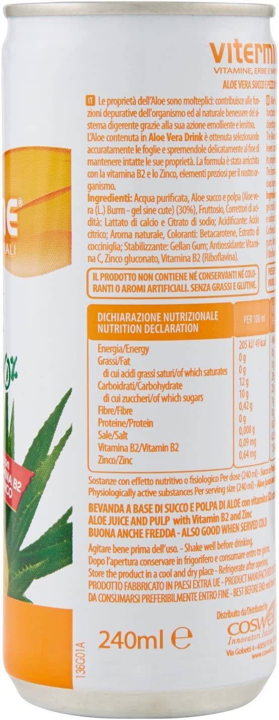 L'Angelica Aloe Mango in Lattina - 3 lattine da 240 ml [720 ml]