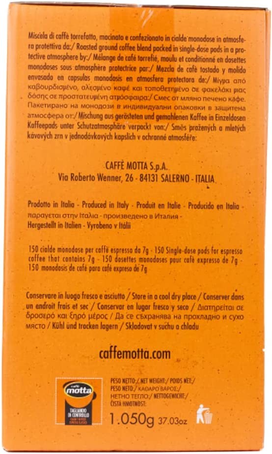 CAFFÈ MOTTA Cialde ESE 44 mm Espresso Classico - 600 Cialde Compostabili ( 4 Confezioni da 150 Cialde)
