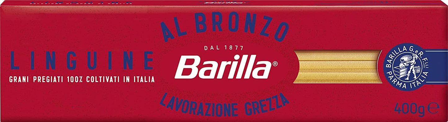 Barilla Pasta Al Bronzo Linguine 100% Grano Italiano, Pasta Trafilata Al Bronzo con Lavorazione Grezza, Ruvidità Intensa, Format